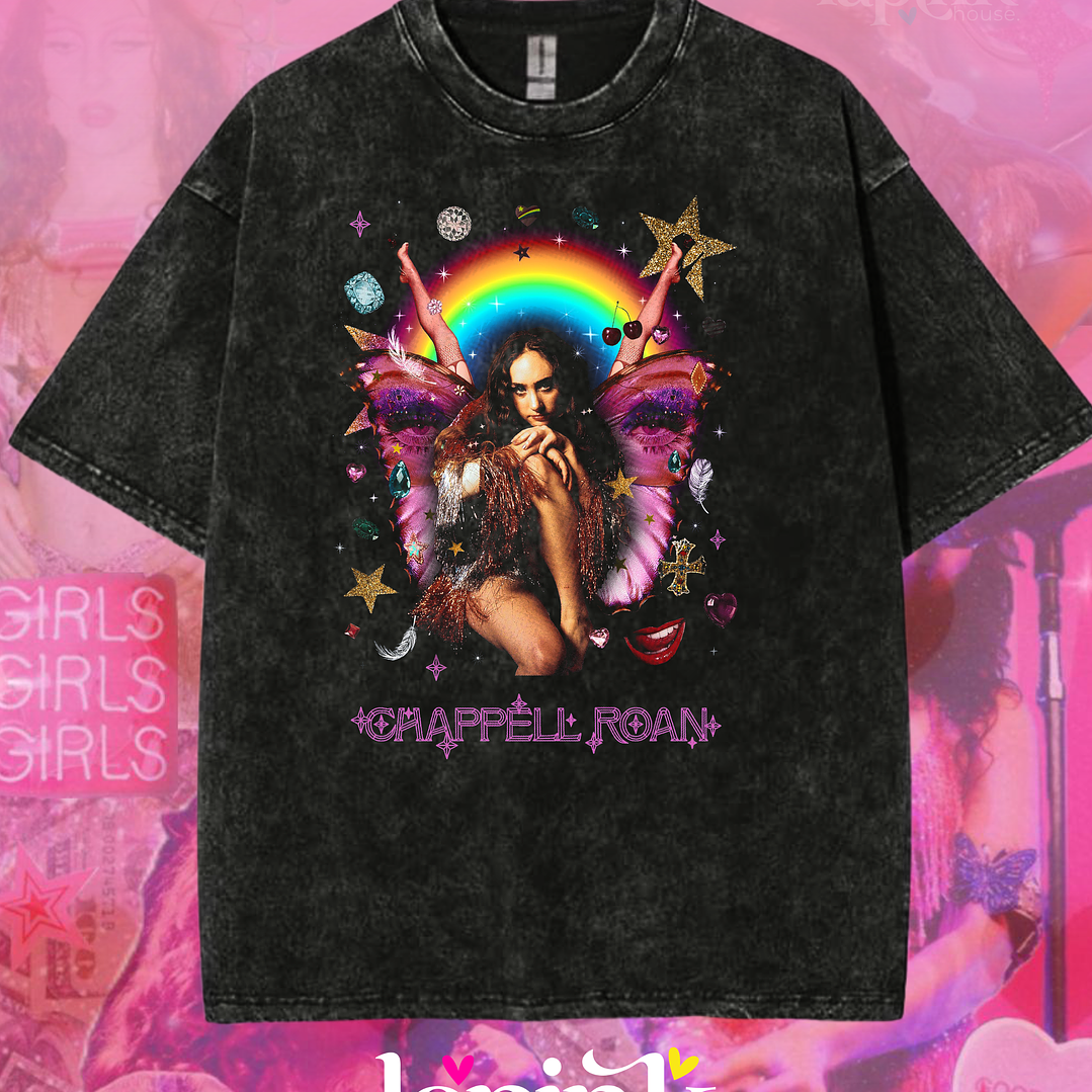 Polera Chappell Roan Lollapalooza Chile 2026 – Diseño Exclusivo Fan Merch Acid Wash 4 1