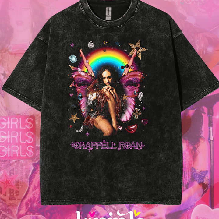 Polera Chappell Roan Lollapalooza Chile 2026 – Diseño Exclusivo Fan Merch Acid Wash 4 1