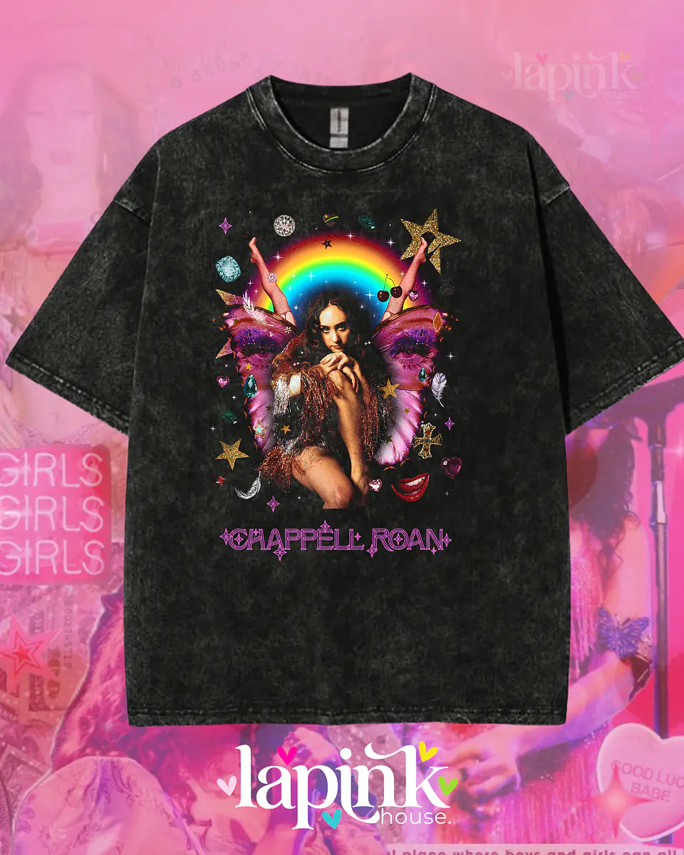 Polera Chappell Roan Lollapalooza Chile 2026 – Diseño Exclusivo Fan Merch Acid Wash 4 1