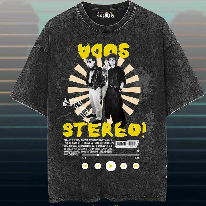 Poleras Soda Stereo - Diseño exclusivo - Concierto Chile 2026 - Edición Limitada 2 Acid Wash 1