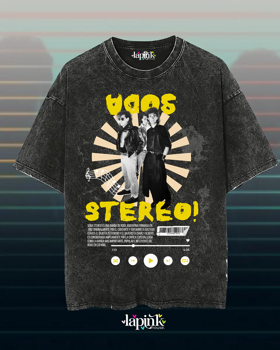 Poleras Soda Stereo - Diseño exclusivo - Concierto Chile 2026 - Edición Limitada 2 Acid Wash 1