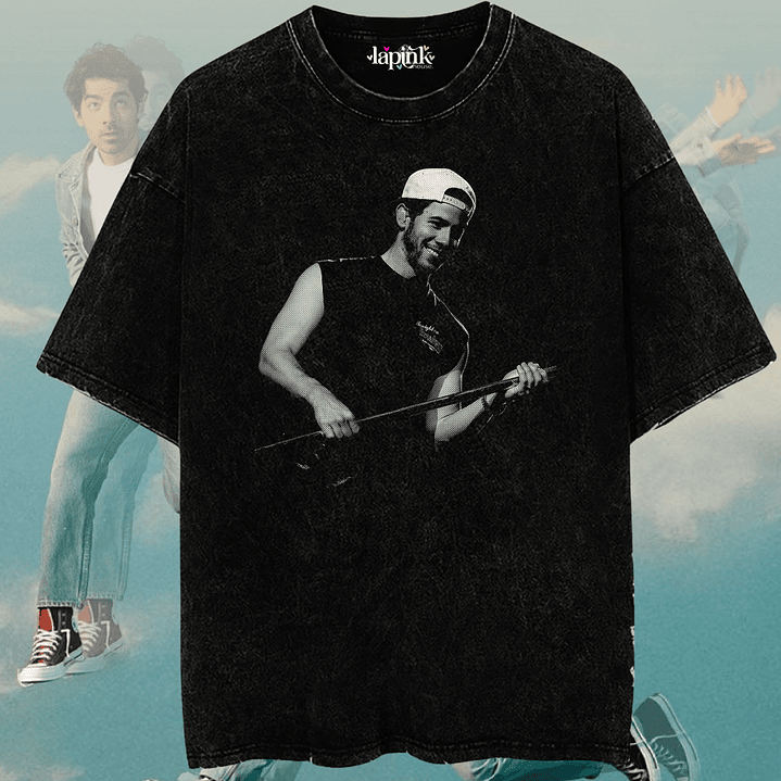 Polera Jonas Brothers Nick Jonas - Diseño Exclusivo 3 Acid Wash 1