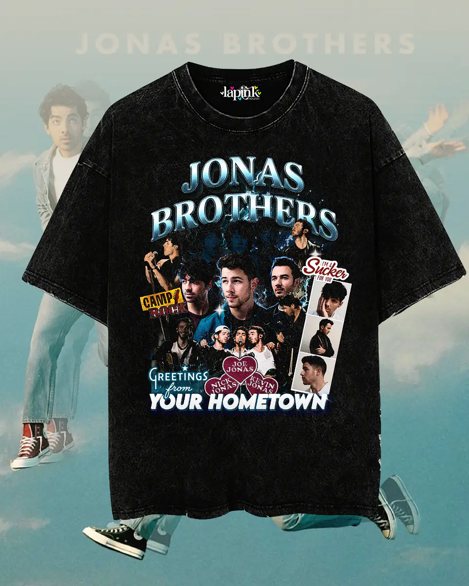 Polera Jonas Brothers Bootleg - Diseño Exclusivo 5 Acid Wash 1