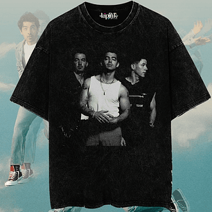 Polera Jonas Brothers - Diseño Exclusivo 6 Acid Wash