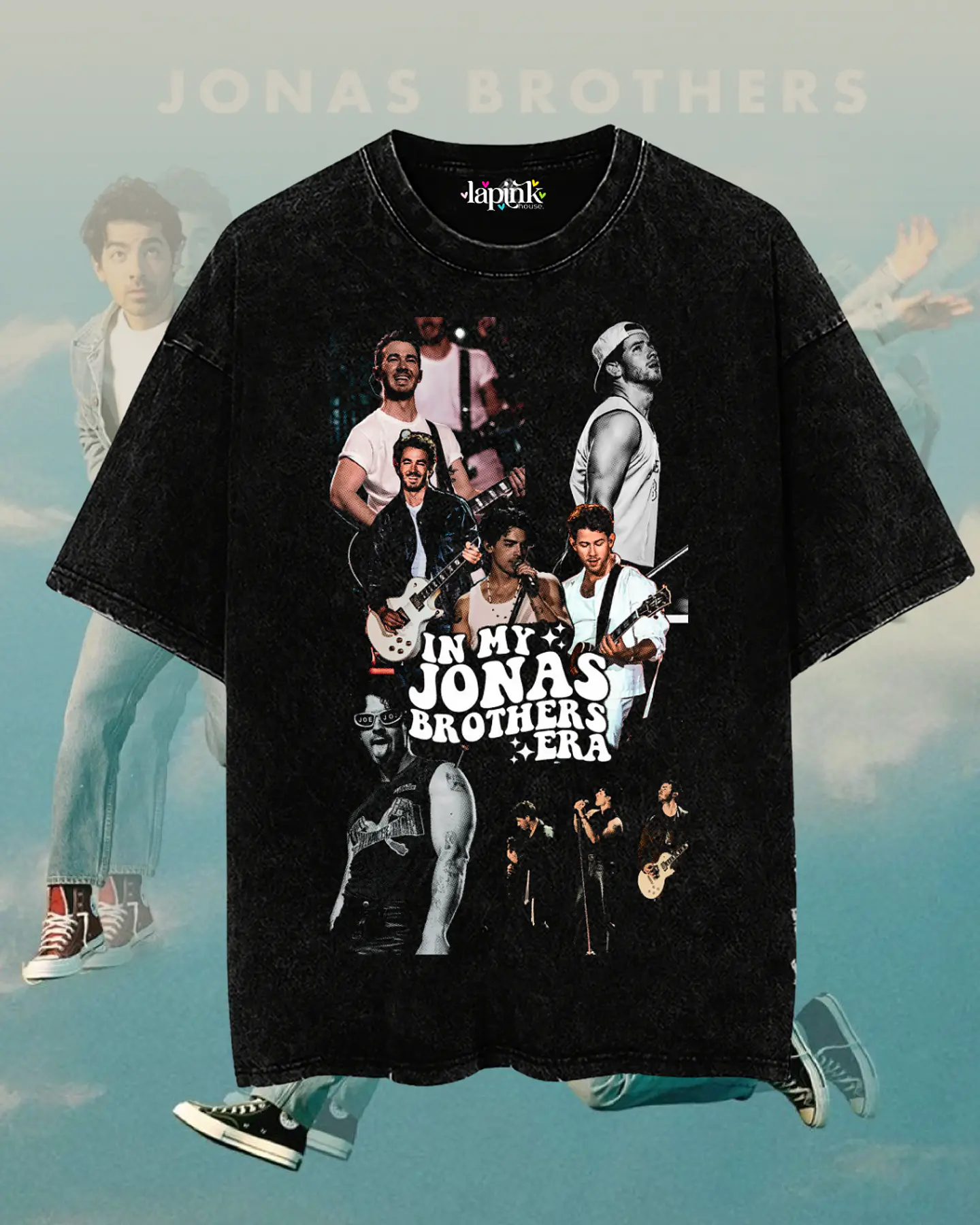 Polera Jonas Brothers - Diseño Exclusivo 12 Acid Wash 1