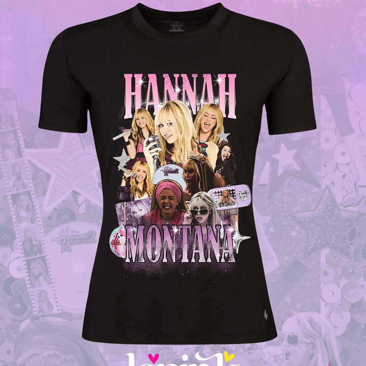 Polera Hannah Montana Bootleg Diseño Exclusivo Miley Cyrus 1  2