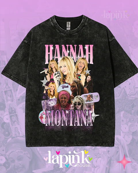 Polera Hannah Montana Bootleg Diseño Exclusivo Miley Cyrus Acid Wash 1