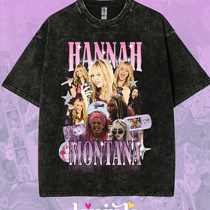 Polera Hannah Montana Bootleg Diseño Exclusivo Miley Cyrus Acid Wash 1