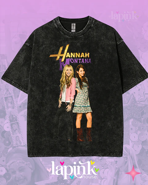 Polera Hannah Montana Diseño Exclusivo Miley Cyrus Acid Wash 2