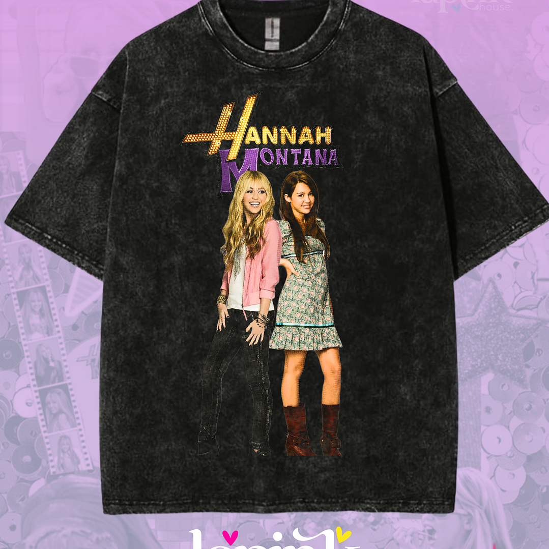 Polera Hannah Montana Diseño Exclusivo Miley Cyrus Acid Wash 2 1