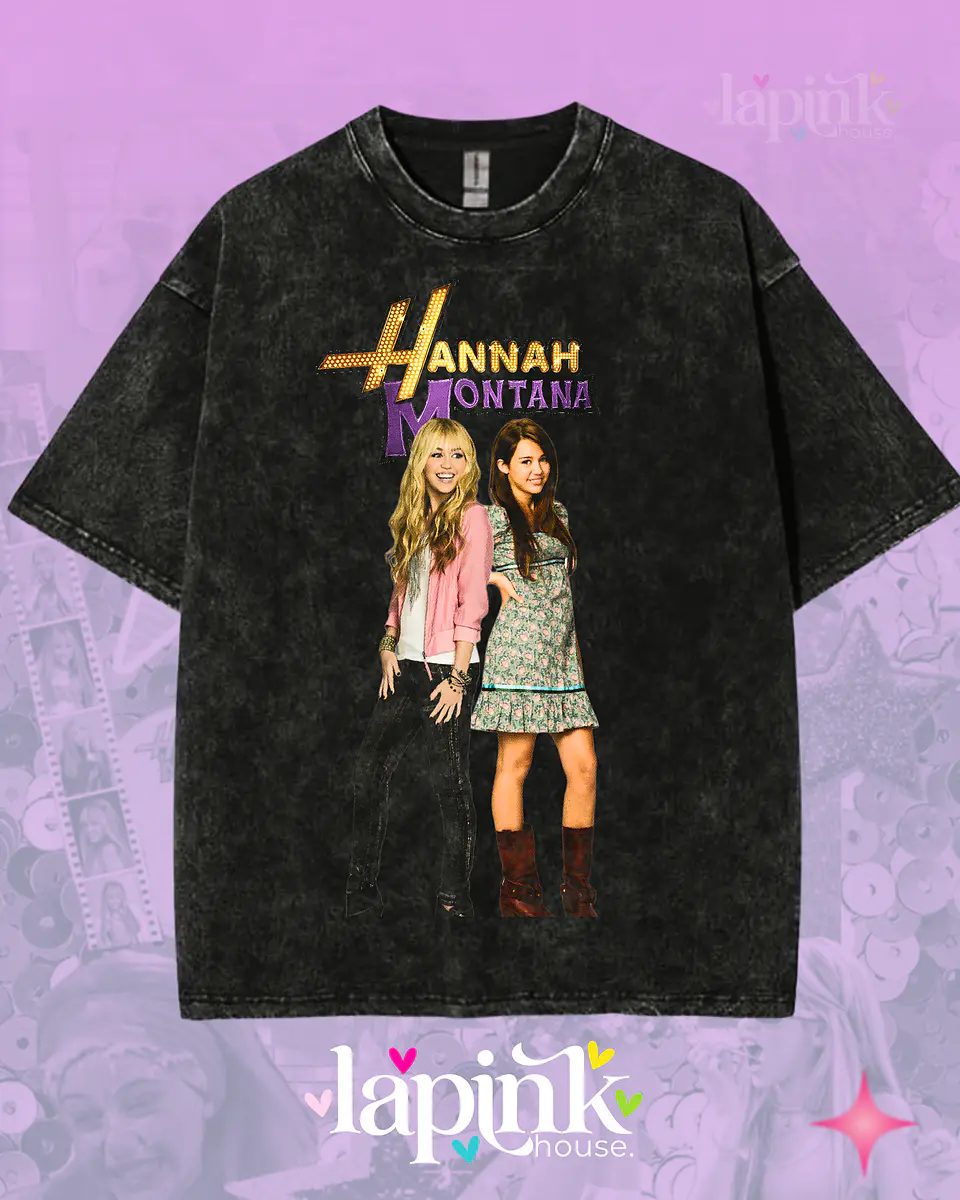 Polera Hannah Montana Diseño Exclusivo Miley Cyrus Acid Wash 2 1