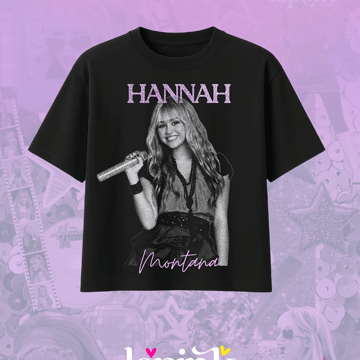 Polera Hannah Montana  Diseño Exclusivo Miley Cyrus Glitter 3 1