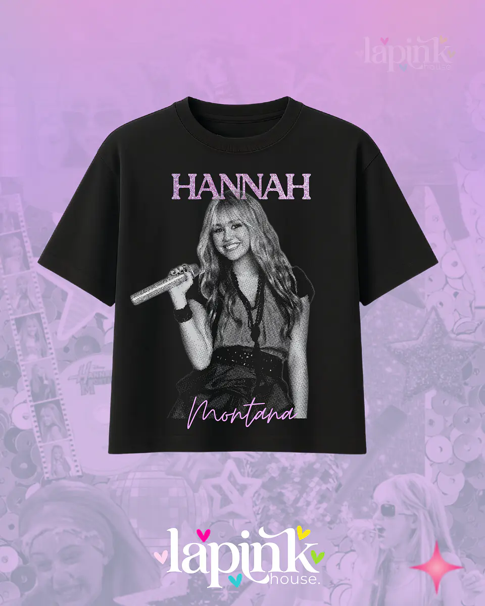 Polera Hannah Montana  Diseño Exclusivo Miley Cyrus Glitter 3 1
