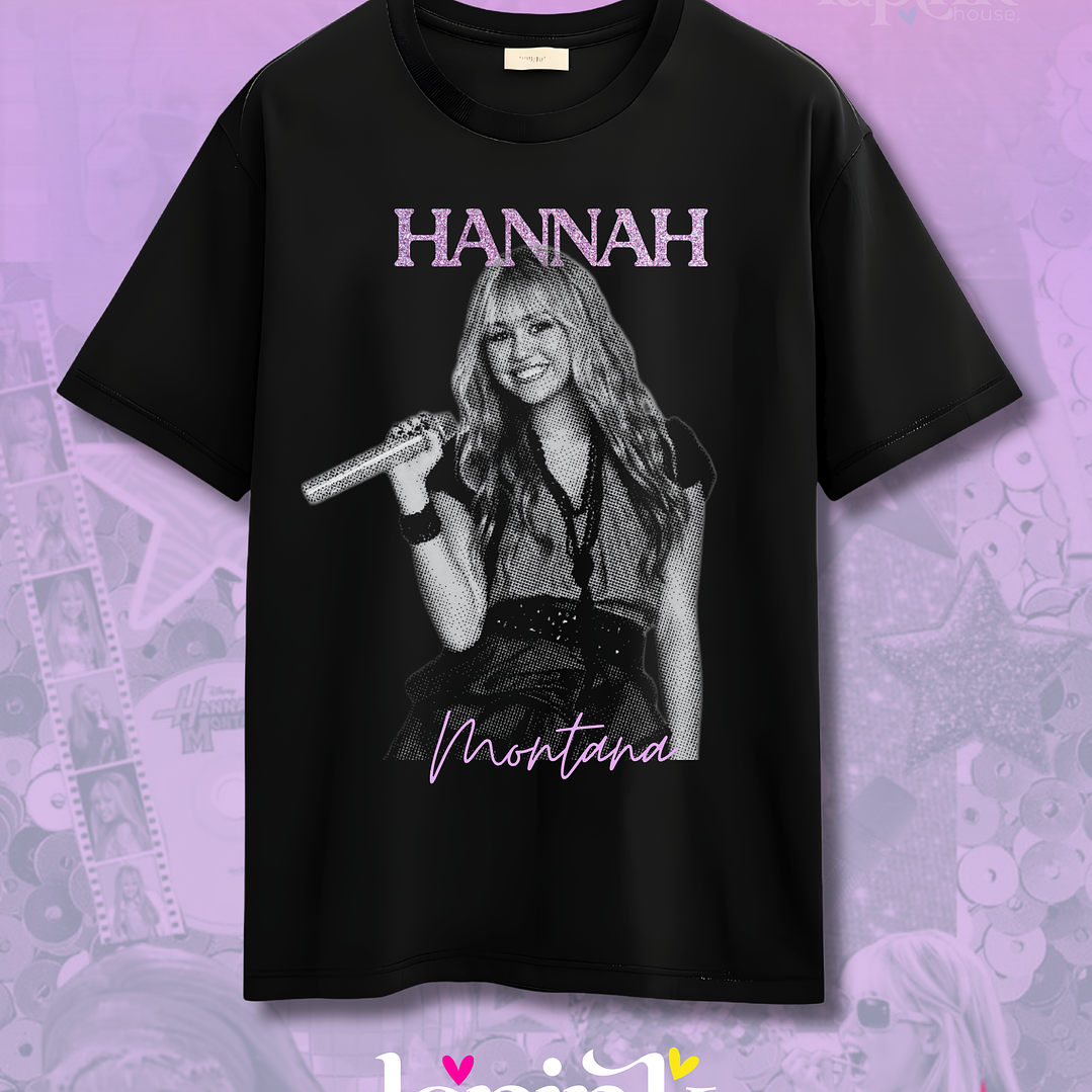 Polera Hannah Montana  Diseño Exclusivo Miley Cyrus Glitter 3 2
