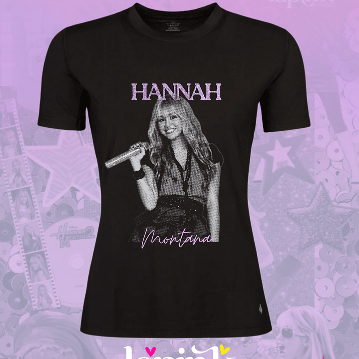 Polera Hannah Montana  Diseño Exclusivo Miley Cyrus Glitter 3 3