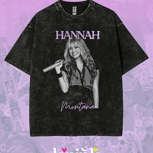 Polera Hannah Montana Diseño Exclusivo Miley Cyrus Glitter Acid Wash 3