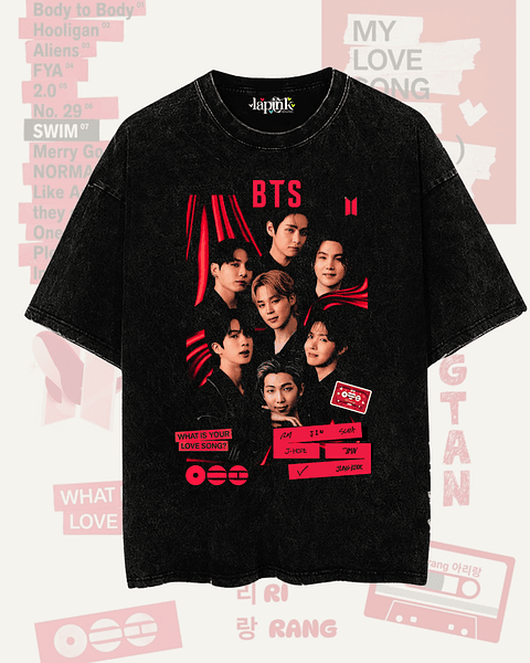 Polera BTS - Diseños Exclusivos K-pop 3 - 100% Algodón- Acid wash