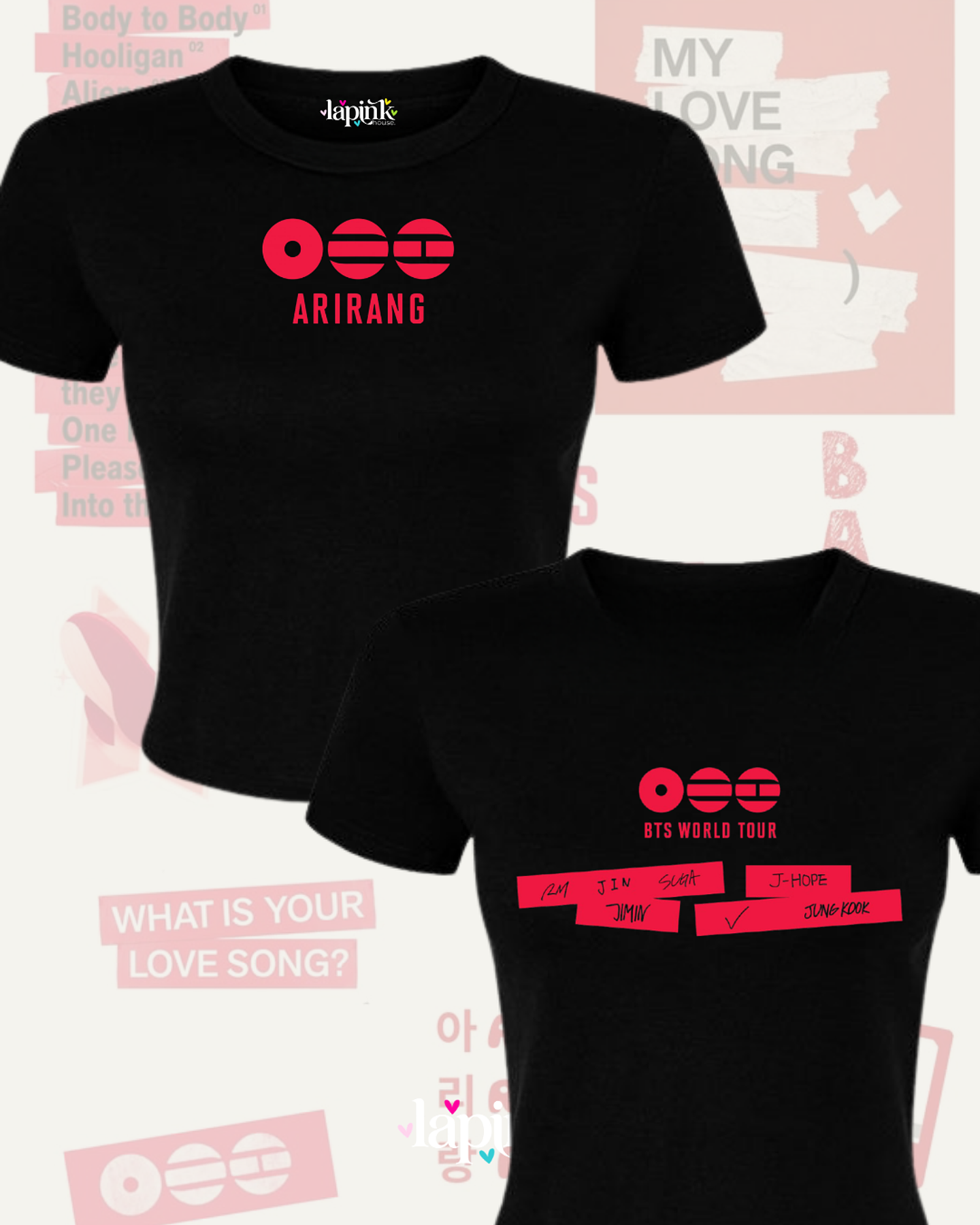 Polera BTS Arirang - Diseños Exclusivos K-pop 4 - 100% Algodón- Doble estampado 1