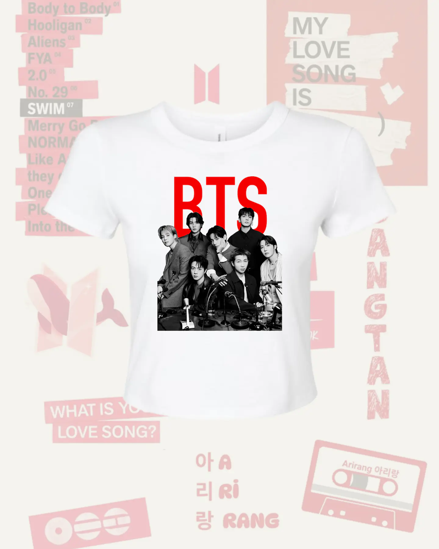Polera BTS Arirang - Diseños Exclusivos K-pop 5 - 100% Algodón 2
