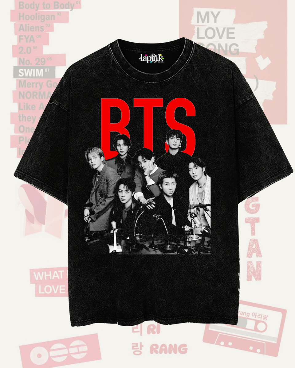 Polera BTS - Diseños Exclusivos K-pop 5 - 100% Algodón- Acid wash 3