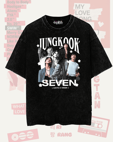 Polera BTS - Diseños Exclusivos K-pop 8 - 100% Algodón- Acid wash