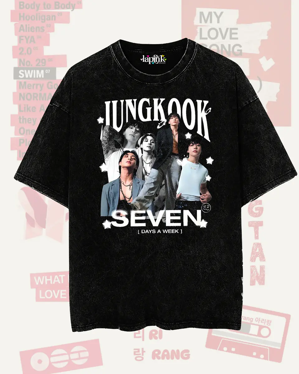 Polera BTS - Diseños Exclusivos K-pop 8 - 100% Algodón- Acid wash 1