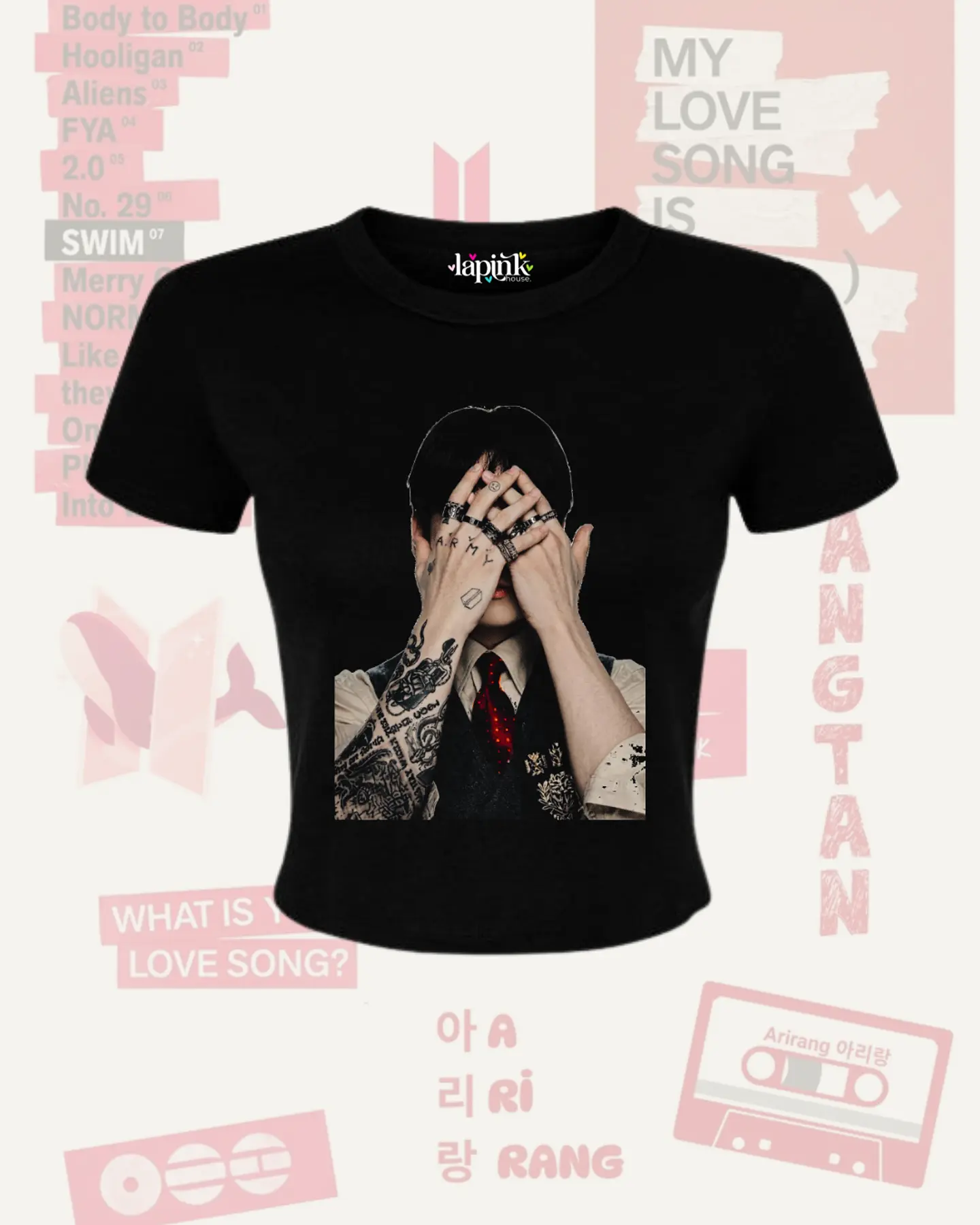 Polera BTS Arirang- JK Jeon Jungkook Seven Diseños Exclusivos K-pop 17 - 100% Algodón  3