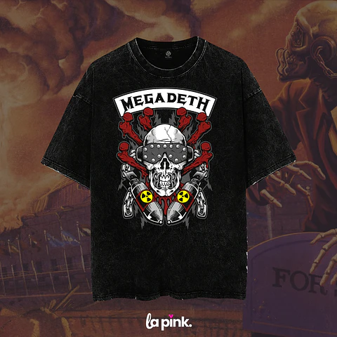 Polera Megadeth Chile 2026 - Edición Especial Concierto Última Gira - DTF 2 Acid wash