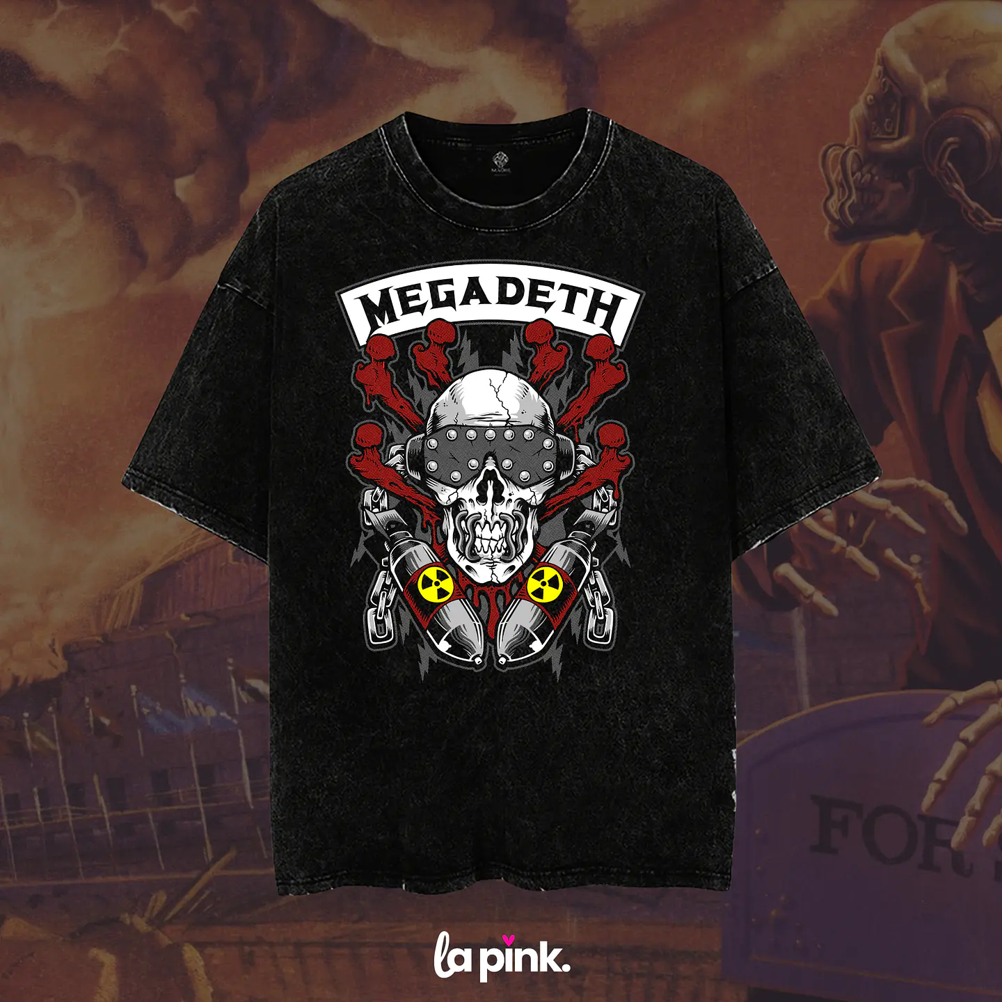 Polera Megadeth Chile 2026 - Edición Especial Concierto Última Gira - DTF 2 Acid wash 1