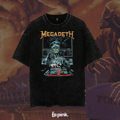 Polera Megadeth Chile 2026 - Edición Especial Concierto Última Gira - DTF 5 Acid wash