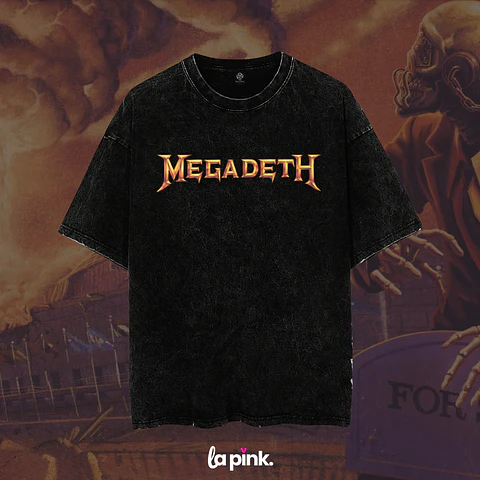 Polera Megadeth Chile 2026 - Edición Especial Concierto Última Gira - DTF 10 Acid Wash