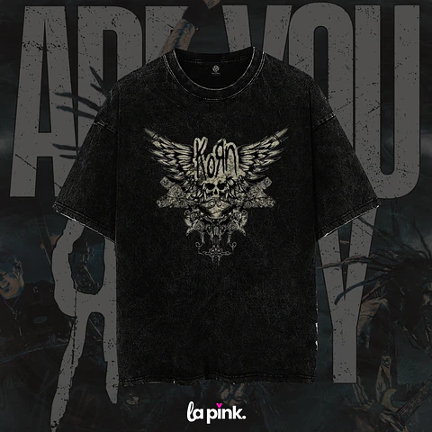 Polera KORN Chile 2026 – Diseño Exclusivo Concierto Santiago 3 Acid Wash