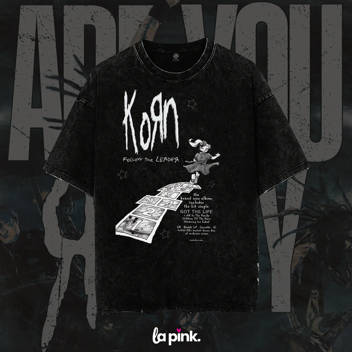 Polera KORN Chile 2026 – Diseño Exclusivo Concierto Santiago 4 Acid Wash 1