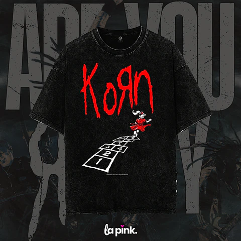 Polera KORN Chile 2026 – Diseño Exclusivo Concierto Santiago 9 Acid Wash