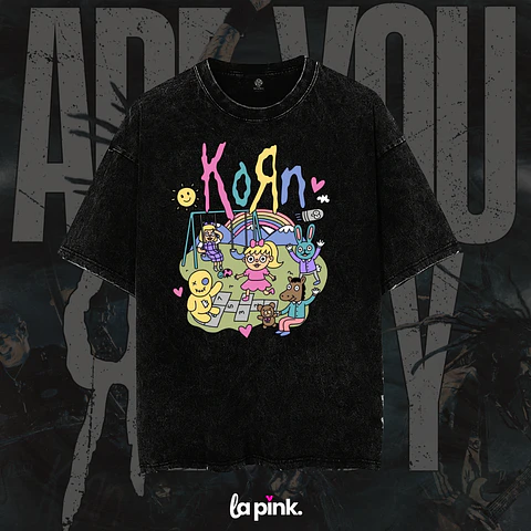 Polera KORN Chile 2026 – Diseño Exclusivo Concierto Santiago 10 Acid Wash