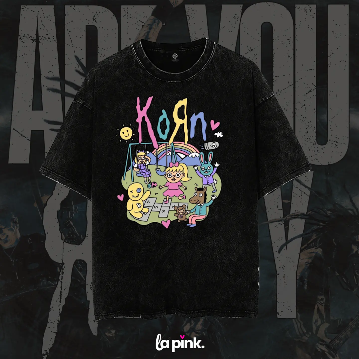 Polera KORN Chile 2026 – Diseño Exclusivo Concierto Santiago 10 Acid Wash 1