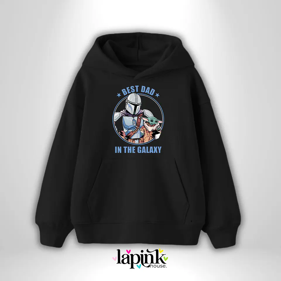 Poleron Día del Padre Personalizada 6 | Regalo Especial para Papá Best Dad in the Galaxy Star Wars Mandalorian 1