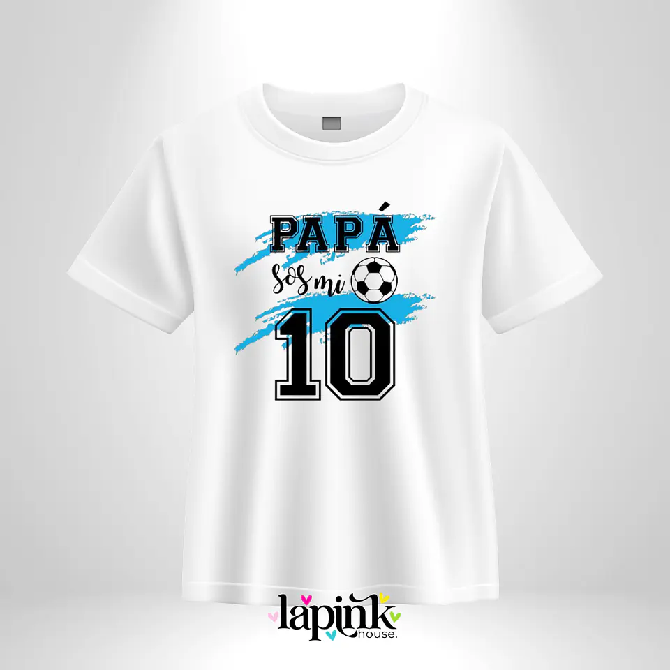 Polera Día del Padre Personalizada 9 | Regalo Especial para Papá Sos mi 10 Argentina Messi 1