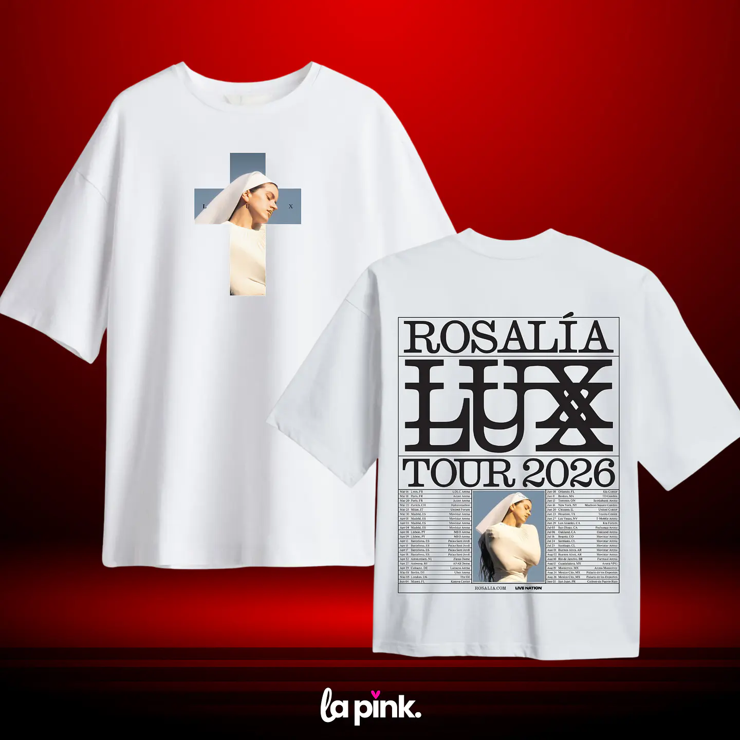 Polera Rosalía LUX Tour Chile 2026 – Diseños exclusivos - 8 Doble estampado 1
