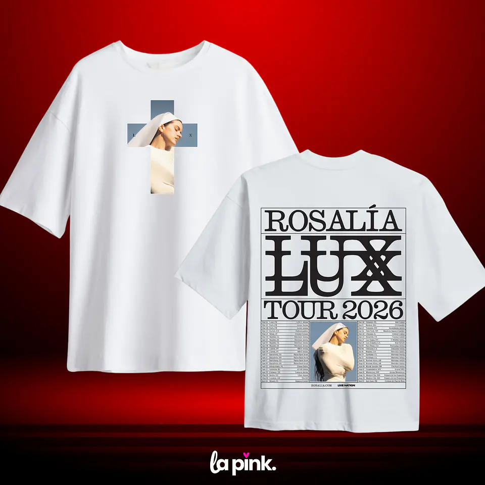 Polera Rosalía LUX Tour Chile 2026 – Diseños exclusivos - 8 Doble estampado 1