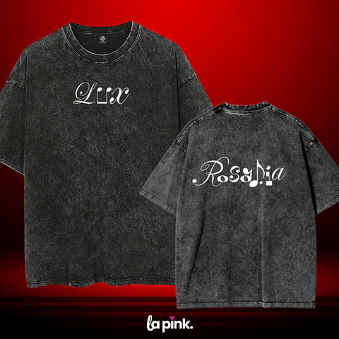 Polera Rosalía LUX Tour Chile 2026 – Diseños exclusivos - 10 Acid wash Doble Estampado