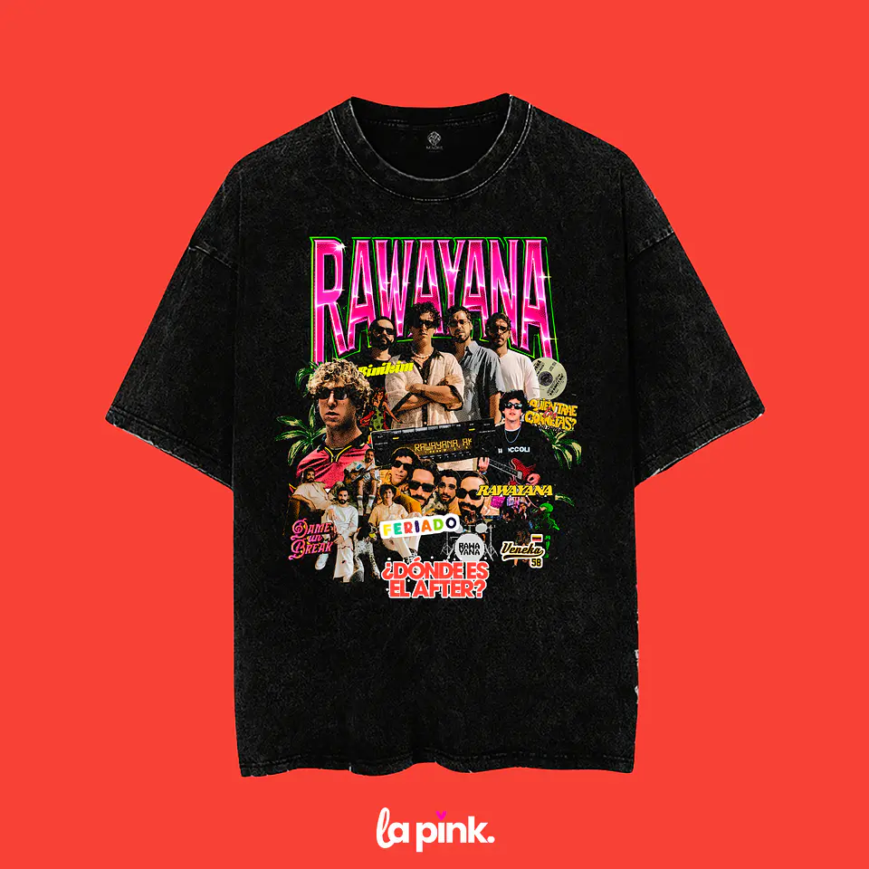 Polera Rawayana Donde es el after 2026 – Diseños exclusivos - Fan Merch - 6 Acid wash 1