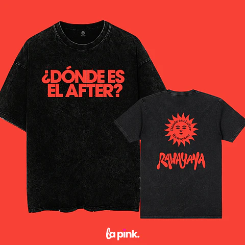 Polera Rawayana Donde es el after 2026 – Diseños exclusivos - Fan Merch - 9 Acid wash Doble Estampado