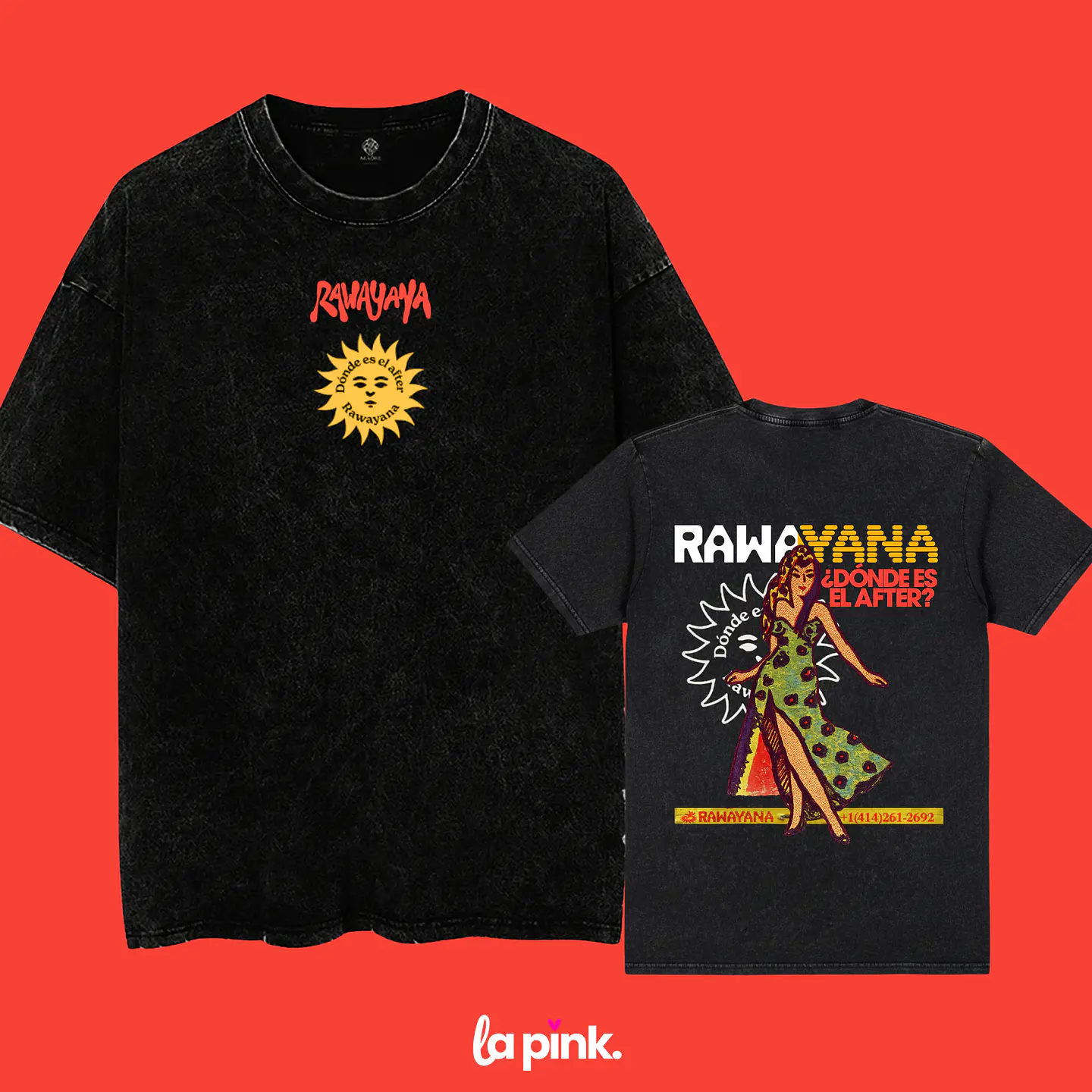 Polera Rawayana Donde es el after 2026 – Diseños exclusivos - Fan Merch - 12 Acid wash Doble Estampado- 2