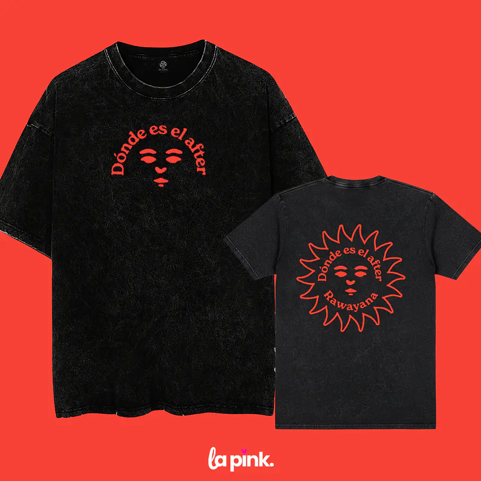Polera Rawayana Donde es el after 2026 – Diseños exclusivos - Fan Merch - 13 Acid wash Doble Estampado 1