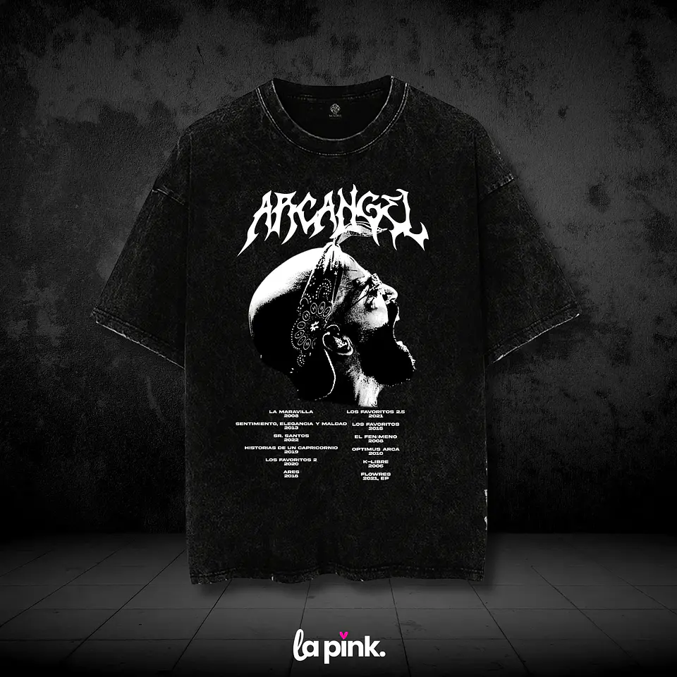 Polera Arcángel La 8va Maravilla 2026 – Diseños exclusivos - 4 Acid Wash 1