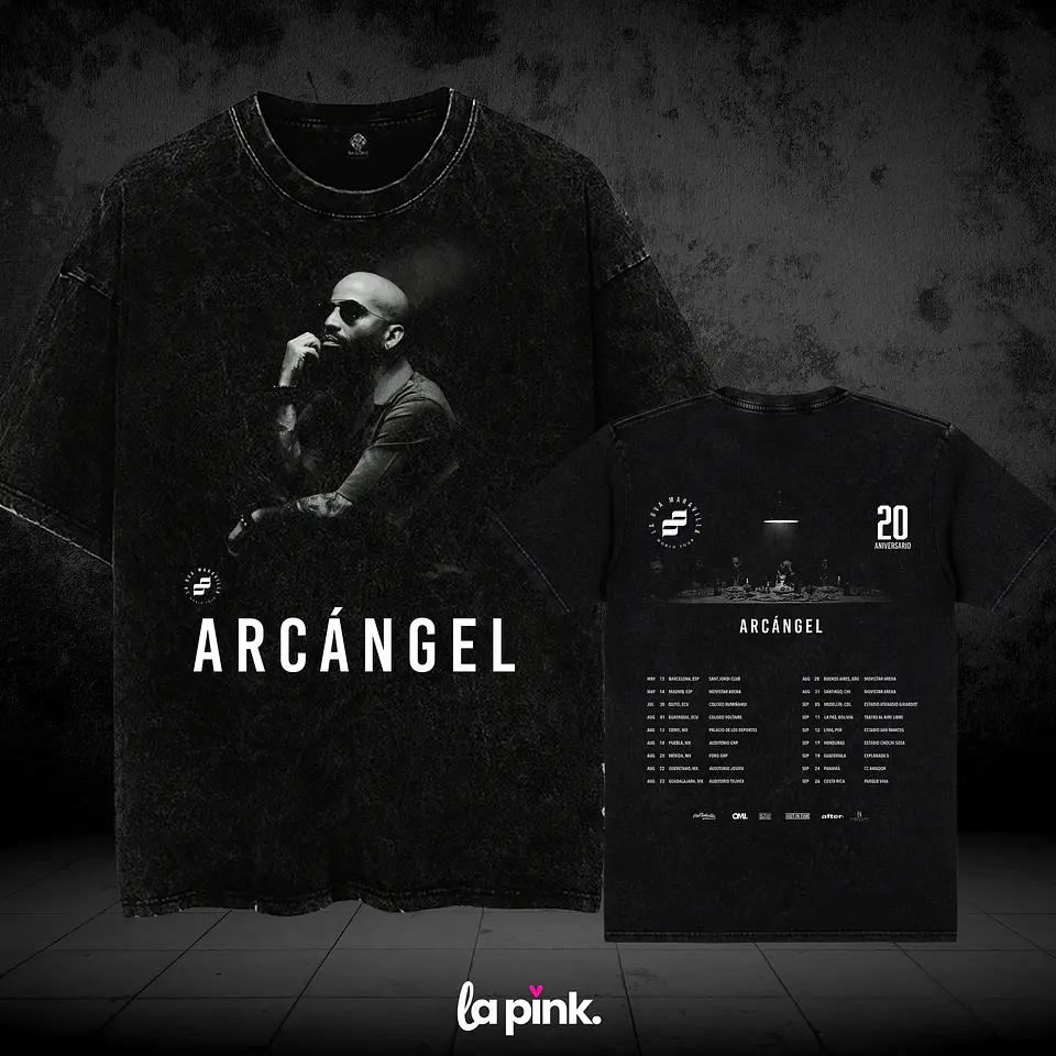 Polera Arcángel La 8va Maravilla 2026 – Diseños exclusivos - 7 Acid Wash 1
