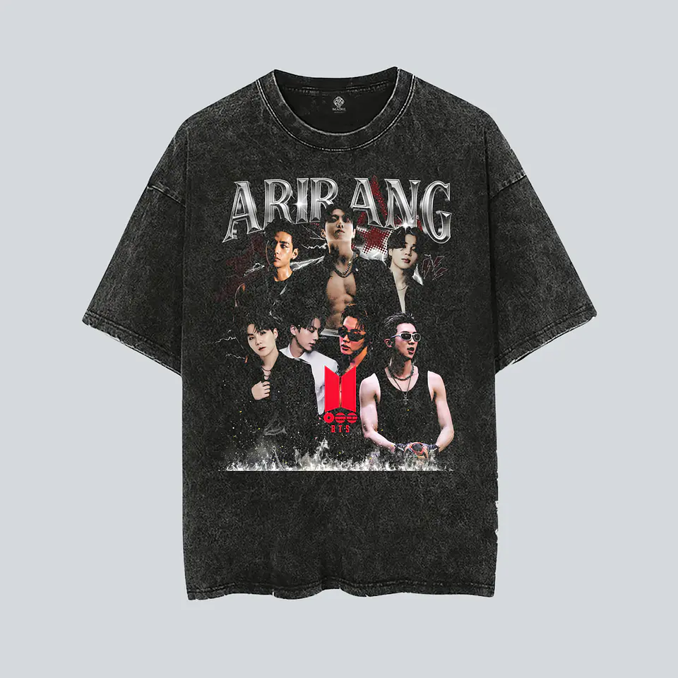 Polera BTS - Diseños Exclusivos K-pop 18 - 100% Algodón- Acid wash- 1