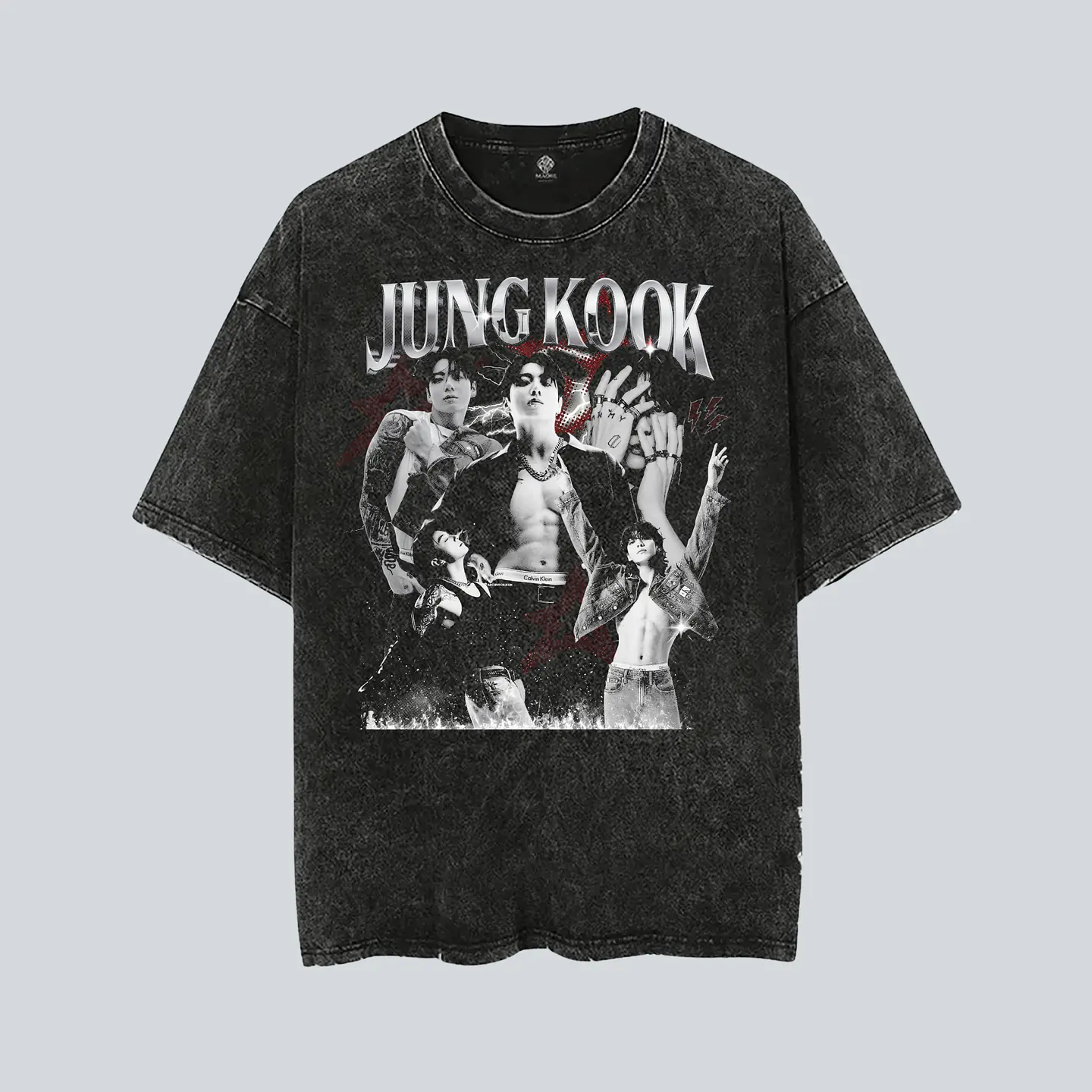 Polera BTS - Diseños Exclusivos K-pop 19 - Jungkook Seven 100% Algodón- Acid wash 2