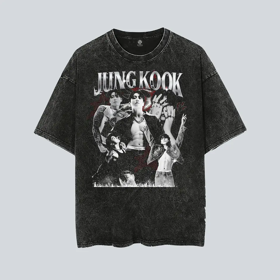 Polera BTS - Diseños Exclusivos K-pop 19 - Jungkook Seven 100% Algodón- Acid wash 2